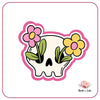 ML- H07 Tête de mort yeux fleur Emporte-pièce pour biscuit  (Taille recommandé 8 ou 10cm)