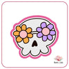 MLH-18 Tête de mort lunettes fleur Emporte-pièce pour biscuit  (Taille recommandé 8 ou 10cm)