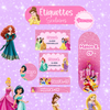 Etiquettes scolaires personnalisées Princesses