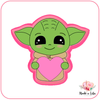 ML-12 Baby Yoda cœur - Emporte-pièce pour biscuit (Taille recommandée: 10 cm)