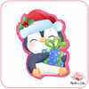 ML-515 Pingouin Noël cadeau- Emporte-pièce pour biscuit  (Taille recommandé: 8 ou 10cm)